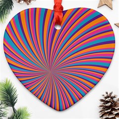 Psychedelic Groovy Pattern 2 Ornament (Heart)