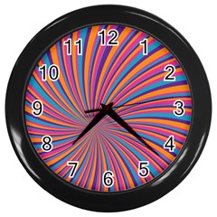 Psychedelic Groovy Pattern 2 Wall Clock (black) by designsbymallika