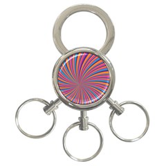 Psychedelic Groovy Pattern 2 3-ring Key Chain by designsbymallika