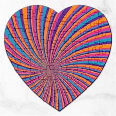 Psychedelic Groovy Pattern 2 Jigsaw Puzzle (Heart)