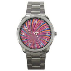 Psychedelic Groovy Pattern 2 Sport Metal Watch