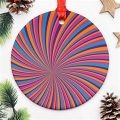 Psychedelic Groovy Pattern 2 Round Ornament (Two Sides)