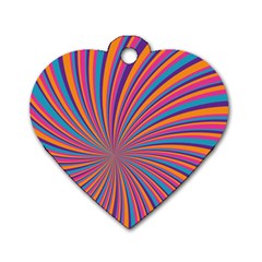 Psychedelic Groovy Pattern 2 Dog Tag Heart (One Side)