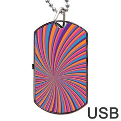 Psychedelic Groovy Pattern 2 Dog Tag Usb Flash (one Side) by designsbymallika