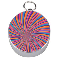 Psychedelic Groovy Pattern 2 Silver Compasses by designsbymallika