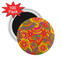 Geometric Floral Pattern 2 25  Magnets (100 Pack)  by designsbymallika