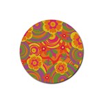 Geometric Floral Pattern Rubber Coaster (Round)  Front