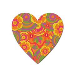 Geometric Floral Pattern Heart Magnet by designsbymallika