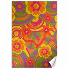 Geometric Floral Pattern Canvas 12  X 18  by designsbymallika