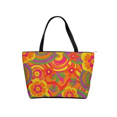 Geometric Floral Pattern Classic Shoulder Handbag by designsbymallika