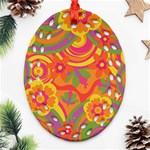 Geometric Floral Pattern Oval Filigree Ornament (Two Sides) Back