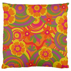 Geometric Floral Pattern Standard Flano Cushion Case (one Side) by designsbymallika