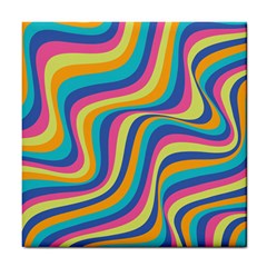 Psychedelic Groocy Pattern Tile Coaster by designsbymallika