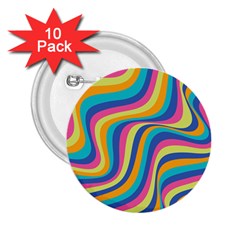 Psychedelic Groocy Pattern 2 25  Buttons (10 Pack)  by designsbymallika