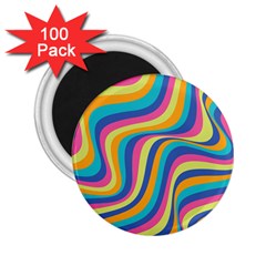 Psychedelic Groocy Pattern 2 25  Magnets (100 Pack)  by designsbymallika