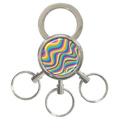 Psychedelic Groocy Pattern 3-ring Key Chain by designsbymallika