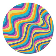 Psychedelic Groocy Pattern Magnet 5  (round) by designsbymallika