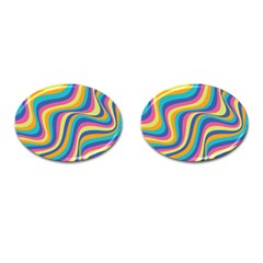 Psychedelic Groocy Pattern Cufflinks (oval) by designsbymallika