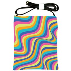 Psychedelic Groocy Pattern Shoulder Sling Bag by designsbymallika