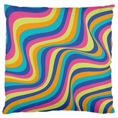 Psychedelic Groocy Pattern Large Cushion Case (one Side) by designsbymallika