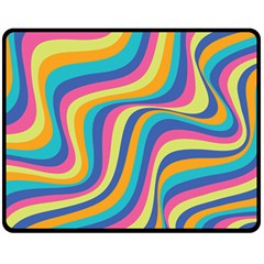 Psychedelic Groocy Pattern Double Sided Fleece Blanket (medium)  by designsbymallika