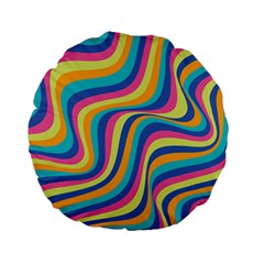 Psychedelic Groocy Pattern Standard 15  Premium Flano Round Cushions by designsbymallika