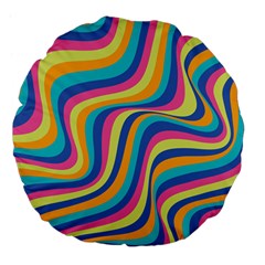 Psychedelic Groocy Pattern Large 18  Premium Flano Round Cushions by designsbymallika