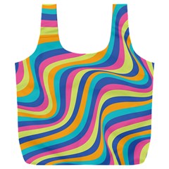 Psychedelic Groocy Pattern Full Print Recycle Bag (xxl) by designsbymallika