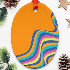 Psychedelic-groovy-pattern Ornament (oval) by designsbymallika