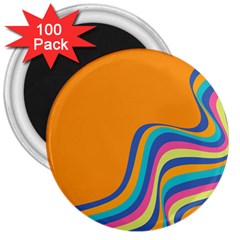 Psychedelic-groovy-pattern 3  Magnets (100 Pack) by designsbymallika