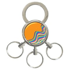 Psychedelic-groovy-pattern 3-ring Key Chain by designsbymallika