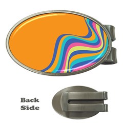 Psychedelic-groovy-pattern Money Clips (oval)  by designsbymallika