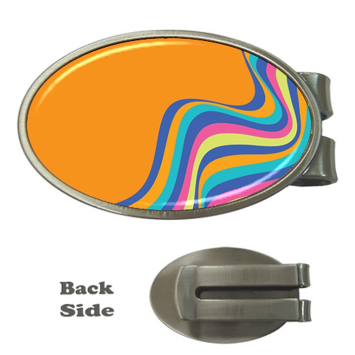 Psychedelic-groovy-pattern Money Clips (Oval) 