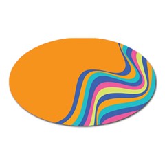 Psychedelic-groovy-pattern Oval Magnet by designsbymallika