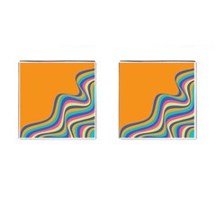 Psychedelic-groovy-pattern Cufflinks (square) by designsbymallika