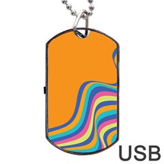 Psychedelic-groovy-pattern Dog Tag Usb Flash (two Sides) by designsbymallika