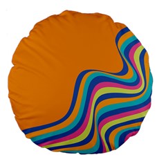 Psychedelic-groovy-pattern Large 18  Premium Flano Round Cushions by designsbymallika