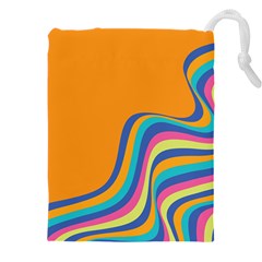 Psychedelic-groovy-pattern Drawstring Pouch (4xl) by designsbymallika