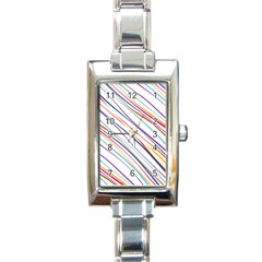 Beautiful Stripes Rectangle Italian Charm Watch