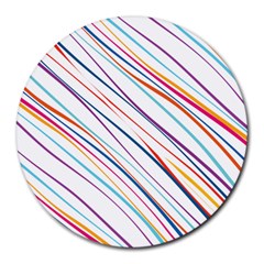 Beautiful Stripes Round Mousepads by designsbymallika