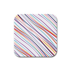 Beautiful Stripes Rubber Square Coaster (4 Pack)  by designsbymallika