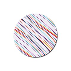 Beautiful Stripes Rubber Round Coaster (4 pack) 