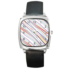 Beautiful Stripes Square Metal Watch