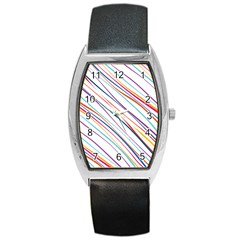 Beautiful Stripes Barrel Style Metal Watch by designsbymallika