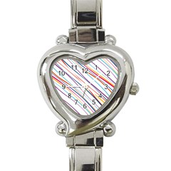 Beautiful Stripes Heart Italian Charm Watch by designsbymallika