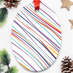 Beautiful Stripes Oval Ornament (Two Sides)