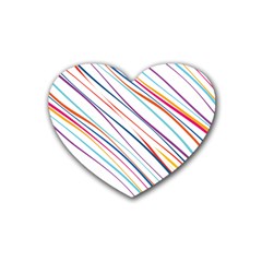 Beautiful Stripes Rubber Coaster (heart)  by designsbymallika