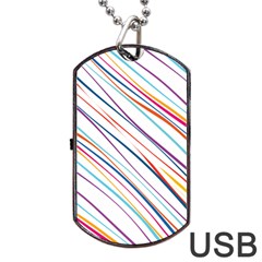 Beautiful Stripes Dog Tag Usb Flash (one Side) by designsbymallika