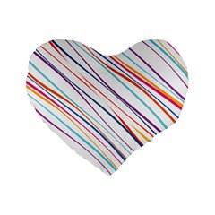 Beautiful Stripes Standard 16  Premium Heart Shape Cushions by designsbymallika