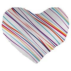 Beautiful Stripes Large 19  Premium Heart Shape Cushions